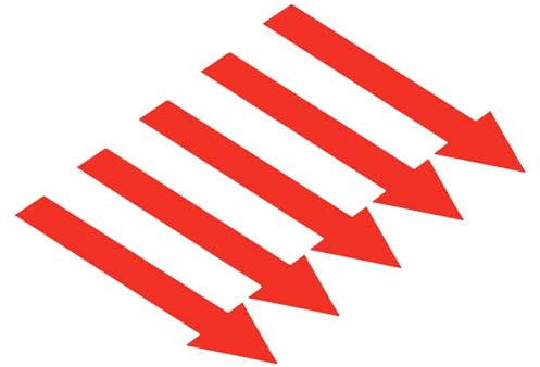 PATIKIL 6 Blatt Selbstklebende Pfeile Aufkleber Pfeilschild Links Und Rechts Hinweisschilder 120 mm, Richtungsschild PVC Klebend Entfernbarer aufkleber für Böden Wandmarkierung, Rot