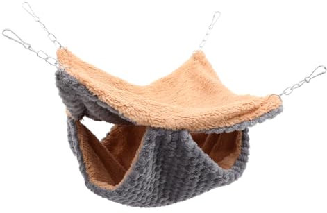 Kisangel Doppelhängematte Für Kleintiere Bequemes Chinchilla-hängesitz Warmes Meerschweinchenbett Hängendes Hamster-Haus Robustes Käfig-zubehör Für Kleine Tiere