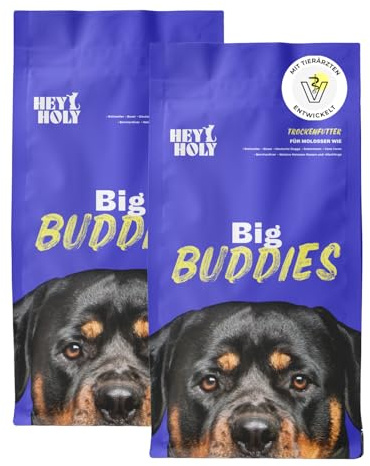 HEY HOLY Premium Trockenfutter für Molosser 100% getreidefrei | 14kg hypoallergenes Hundefutter für ausgewachsene Molosser mit Rind | Hochverträglich aus natürlichen Zutaten