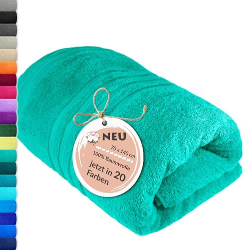 Lashuma XXL Badetuch 70x140 cm Meeres Türkis, London Duschtuch Perfekt für das Strandbad und Reisen, Frottee Badehandtuch für Herren