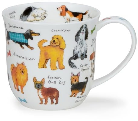 Dunoon Cumbrae Tasse en porcelaine anglaise Motif races de chiens 0,45 l