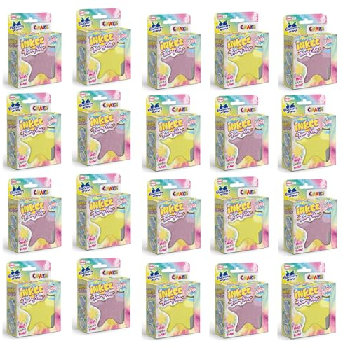CRAZE 28070 BUNDLE sort. - INKEE - Foamy Star - 20 Badebombe Stern mit Blaubeeraroma in 2 Farben
