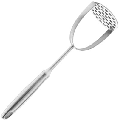 Steel Potato Masher for Mashing of Potatoes Avocados and Vegetables Dishwasher Safe Hanging Hole Heavy Duty Kitchen Utensil