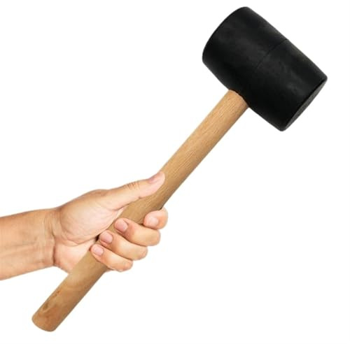 BCJMKDX Rubber Hammers, Heavy Duty Mallet Rubber Hammer Wooden Handle Multifunctional Floor Tile Installation Hammer Double Faced Household Mini Hammer