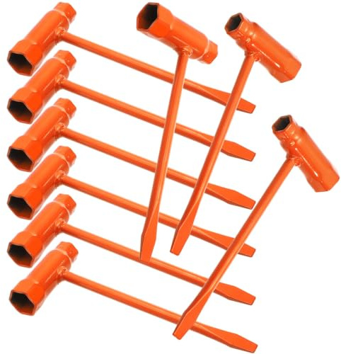 Okllen 9 Pack Chainsaw Scrench, T-Wrench Spanner Tool 13 by 19 mm (1/2x3/4inch), Combination Screwdriver and Wrench Adjustment Tool for Saws Chains Nuts Spark Plug, Orange
