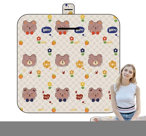 Grande coperta da picnic | Tappetino da picnic all'aperto – a prova di sabbia 150 x 198 cm tappetino da gioco adorabile motivo animale per viaggi, festival, escursionismo, stadio, soggiorno animali