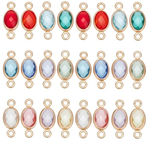 UNICRAFTALE Kristall Geburtsstein Anhänger Strass Verbinder Glas Edelstein Anhänger Mit Schlaufenverbindern Für Die Schmuckherstellung