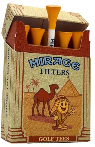 Mirage Sports Filtri Mirage Tee da golf Confezione da 10 83 mm Design sigaretta Edizione Smoke The Course Tee effetto sigaretta Regalo golf Compleanno