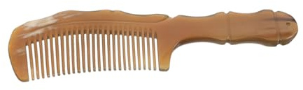 FRCOLOR Naturkamm mit Massagezinken für Kopfhaut Haarmassagegerät aus Echtem Horn Manueller Kamm für Frauen Kamm für Haartypen Antistatischer Haarkamm