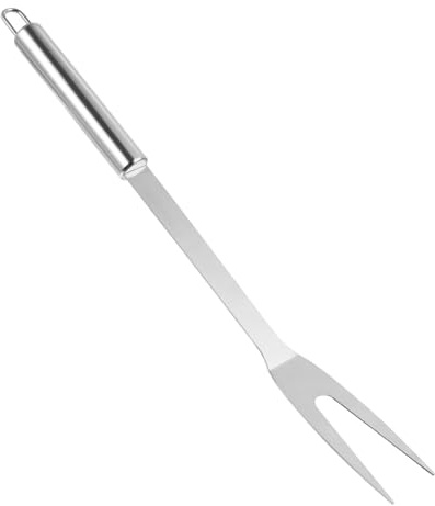 Warmhm Fourchette à Rôtir 2 Dents En Acier Inoxydable, Manche Long Sécurisé, Pour Barbecue Et Camping, Ustensile Multifonction Pour Viande, Dinde, Pommes De Terre, Lot Pratique