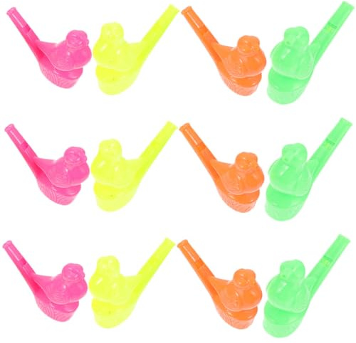 BAZEITFLOW Sifflet Garçon et Filles Jouet en Plastique D'oiseau, Surface Lisse et Résistant à L'usure, pour Présents D'anniversaire et Fêtes, Lot de 12 Pièces Couleur Aléatoire