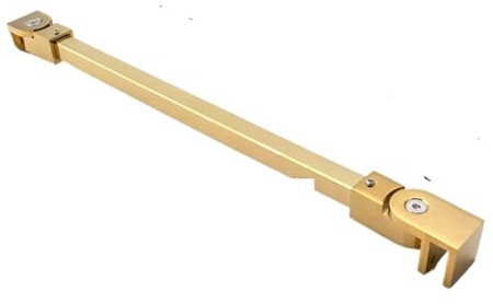 Barre De Fixation Pour Paroi De Douche Barre de fixation murale for cabine douche en verre, 1 pièce, anti-balancement, joint réglable, noir mat poli, or rose(Rose Gold,50cm Long)