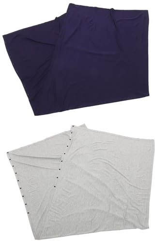Kisangel Couverture D'allaitement Multifonction pour Femmes, Lot de 2 Foulards D'allaitement en Coton Doux Gris Clair et Bleu Marine, Respirants et Sécurisés, Ponchos D'allaitement