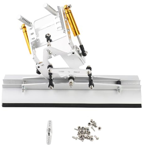 Cerlyiont Spazzaneve in alluminio RC Pala da neve portatile in metallo leggero SCX10 Argento