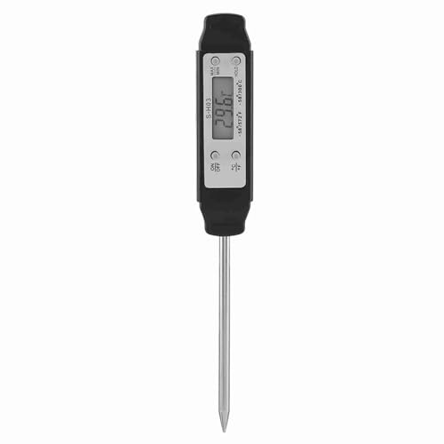 Thermomètre alimentaire numérique, thermomètre à viande avec sonde pour la cuisine, la cuisson, l'huile alimentaire, la friture, le barbecue, les bonbons, le lait, le yaourt, la (Noire)