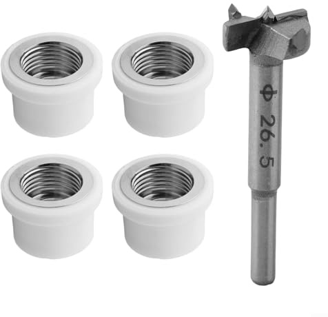 BlesConi Punta per trapano da 26,5 mm per riparazione tubi dell'acqua in PPR, raccordo filettato da 1/2, per tubi MMP in plastica PVC, set da 5 pezzi