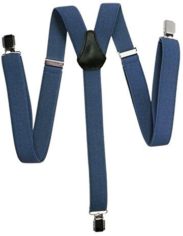 Olata Unisex-Hosenträger in Y-Form, Schmal, 25 mm | Verstellbare 25-mm-Hosenträger in Y-Form mit starken Clips und Lederkreuz; sicherer Halt für Arbeit oder elegante Kleidung.