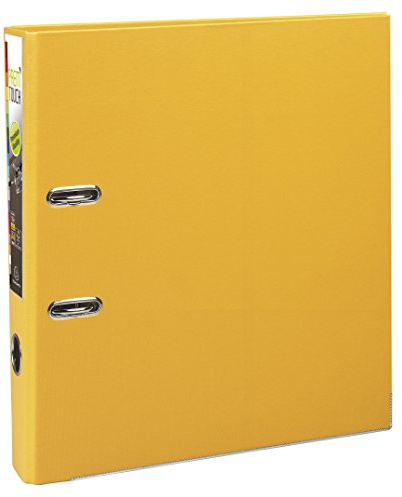 Exacompta 53149E Premium PP-Ordner Prem´Touch. 5 cm schmal DIN A4 Kunststoffbezug außen Papierbezug innen Rückenschild austauschbar Ringordner Aktenordner Briefordner Plastikordner gelb