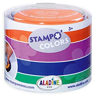 Aladine 3085150 Stampo Colors Karneval, 4 Stempelkissen, grün/blau/violett/orange