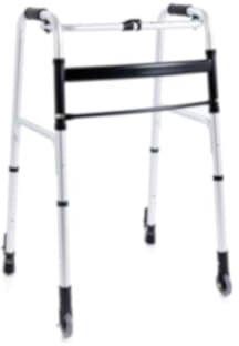 Deambulatore pieghevole in alluminio anodizzato – 2 puntali con sistema autobloccante e 2 ruote fisse Ø 7 cm – Serie Click - cod. RP737