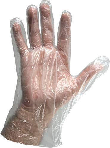 ASATEX HDPE-HST Guanto in polietilene (HDPE), Indumenti di protezione usa e getta, Polietilene (HDPE), Trasparente, 100 pz