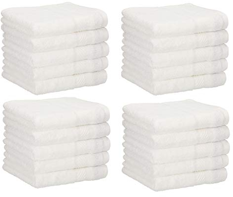 Betz 20 Stück Seiftücher Neapel 30x30 cm – 100% Baumwolle Waschlappen Set – Weiche, saugstarke Waschhandschuhe fürs Bad, Gesicht & Gäste – Pflegeleicht & langlebig – Farben Weiß