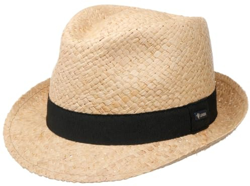 Lipodo Mantigo Trilby Hut Raffiastroh Ripsband Made in Italy Damen und Herren Frühling Sommer