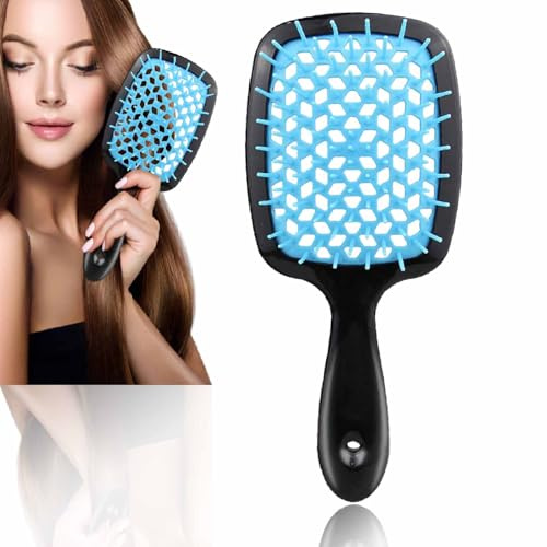 Entwirrungsbürste Haare Antistatische Haarbürste Paddle Entwirrungsbürste Lange Haare Haarstyling Bürste ideal für Nasses oder Trockenes Haar Kopfmassage für Männer, Frauen, Kinder Himmelblau