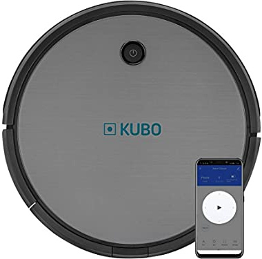 KUBO Robot Aspirador - AUTONOMÍA DE 120 MINUTOS - 4 modos de limpieza automáticos - SENSORES ANTI-ESCALERA - DEPÓSITO DE POLVO - CONTROL INTELIGENTE CON APP