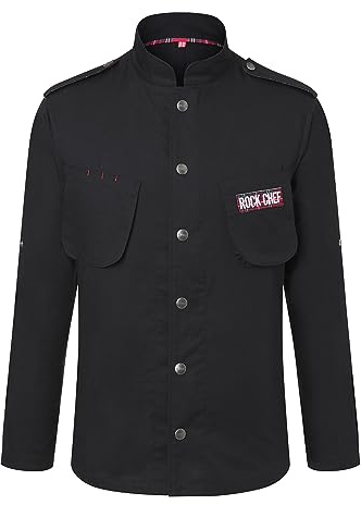 Karlowsky Herren Kochjacke Raw-Draft Rock Chef®-Stage2 Reißverschluss 100% Baumwolle