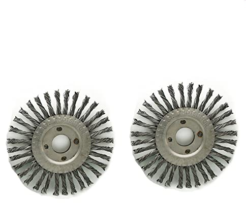Stahlknoten-Drahtbürste, 2 Stück runde flache Rad-Drahtbürste, drehbare Drahtbürste für 125 mm Winkelschleifer, Drahtbürstenrad