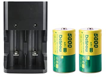 XMING No.1 Batteria Ricaricabile Set 10000 mAh Scaldabagno Stufa A Gas Grande D Tipo Uno 1 Carica 2 Potenza (Color : 5000mAh, Size : Two)