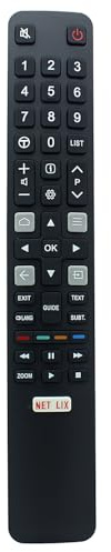 Azwok Télécommande RC802N YUI4 pour TCL TV U55C7006 U65X9006 U75C7006 U55P6046 U60P6046 U49P6046 U43P6046 U65S990