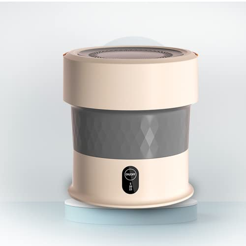 Samnuerly Lavadora Plegable con centrifugadora 13L Mini Lavadora Eléctrica Portátil Turbo con Ozono Especialmente Utilizada para Lavar Ropa Interior/Ropa de Bebé,Base Blanca (Ozono Dorado)