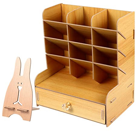 Ciieeo Porte-stylo Bois à Monter Étui à Stylos De Bureau Boîte à Crayons Pour Organiser Fournitures