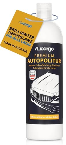 LICARGO Premium Autopolitur mit Langzeit-Schutz (500ml) - intensive Farbauffrischung & Tiefenglanz - Politur Auto für Schwarz, Weiß, Buntlacke, Metalliclacke - Autopolitur Kratzer entfernen