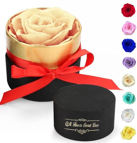 RANJIMA Ewige Rosen, Infinity Rose Echte Rosen Konservierte Rosen Handgemacht,Rosenbox mit Konservierte Blume, Rosenbox Geschenke Valentinstag für Frauen Mama Freundin Oma Ehefrau Muttertag Jahrestag