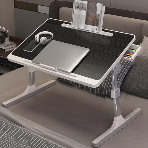 Desktop-verstellbarer Klapp-Studiertisch, multifunktionaler Klappbett-Tablett-Schreibtisch, anhebbarer Bett-Laptop-Betttisch, unabhängiger tragbarer Klapptisch, kann auf dem Bett/Sofa/Boden arbeiten (
