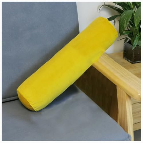 SPeesy Nackenrolle für Nacken 60/40x15, Rücken und Beine, Nacken-und Knierolle Aus Schaumstoff Nackenrolle Kopfkissen mit Foam Velvet Kissenrolle Nackenkissen Kissen Rolle(Yellow,20x100cm/8x39in)