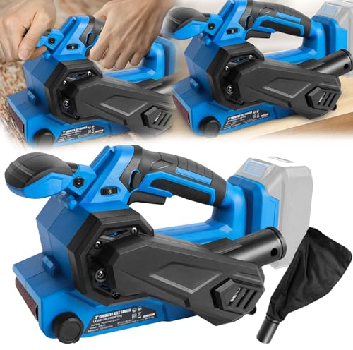 Belt Sander, Cordless Belt Sander for Makita 18V Brushless Cordless 6 Variable Speeds Polishing Tool with Dust Bag for Wood Metal (Battery Not Included)