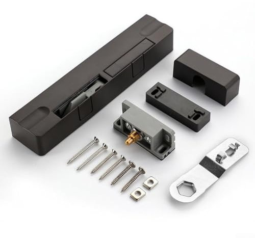 Zoegneer Holztürpufferdämpfer, einstellbare Schließgeschwindigkeit und Kraft, Anti-Pinch-Hand, leise, automatischer Türschließer für Zuhause (schwarz, links)