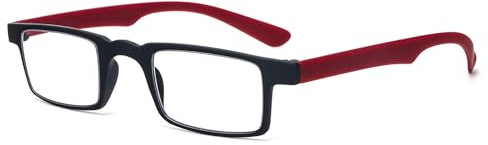 MMOWW Ultraleichte Lesebrille für Herren Damen Ultra dünn Mini Leser Blaulichtfilter Brille Computerbrille (Schwarz, +2.5)