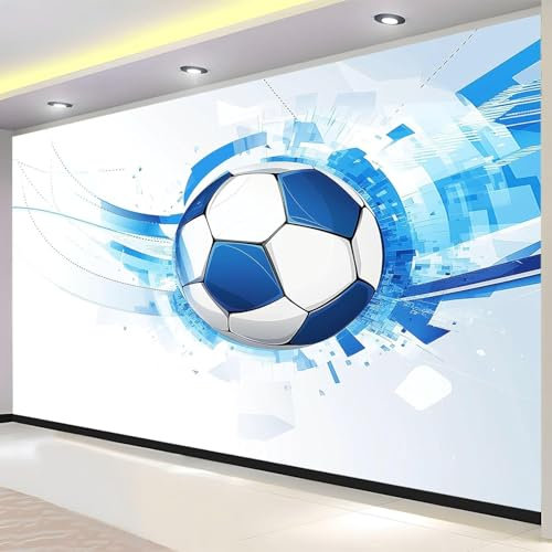 Luowenji Photo Wallpaper Football Soccer 3D Effect Teenage Boys Wall Mural Decoration Poster Picture Modern Design 150x105 cm Murals Wall Art for Living Room Bedroom Kitchen a.1945