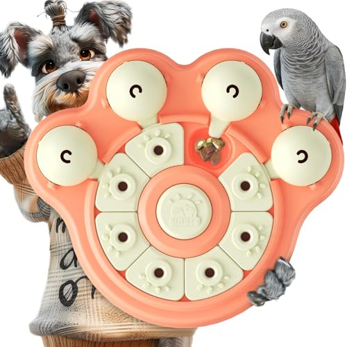 KADTC Large Puzzle Toy, Beginner Brain Game for Dogs, Cats, Macaws, Rabbits | Oversized non-slip base stays put; brain workouts beat boredom, pace meals; Level 1, 2 play modes;no loose parts to swallow.