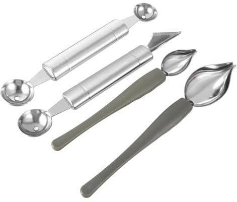 BRIGHTFUFU 4pezzi Cucchiai Decorativi Acciaio Inossidabile Per Decorare e Presentare Piatti Gourmet Per Dessert e Eventi Culinari