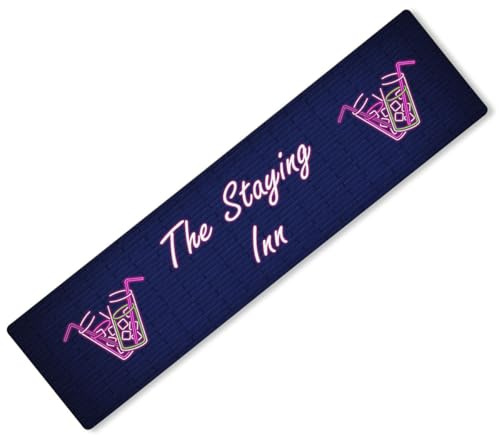 The Staying Inn Tapis de bar imprimé avec étiquette Idéal pour pub café maison occasion 16