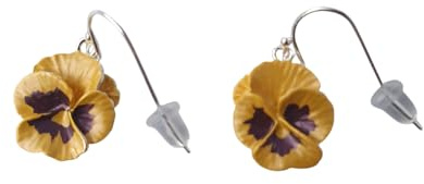 Pansy Yellow Flower Earrings
