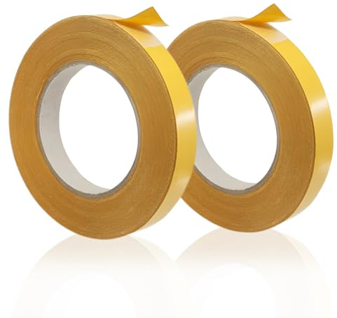 2 PCS Ruban Adhésif Double Face Extra Fort, 10mm x 20m, Rouleaux de Ruban Adhésif Double Face Robuste, Double Sided Adhesive Tape, Idéal pour Couture, Maison, Bureau, DIY, Double Face Fin et Discret