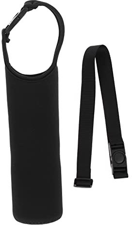 GRIRIW 1 Ensemble Housse de Bouteille Eau Extérieure avec Sangle Étui Portable pour Gourde de Protection Noir Grand Format