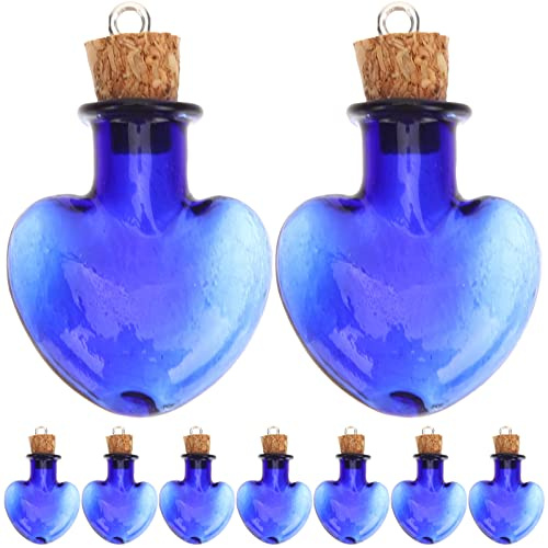 Healifty Buena Sellabilidad Fácil de Usar con Cuerda de Vidrio Azul con Tapones de Corcho 10 Frascos Pequeños para Proyectos DIY y Recuerdos de Fiesta